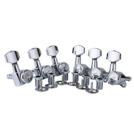 guyker Guyker Guitar Locking Tuners (6 for Right) - 1:18 Lock String Tuning Key Pegs Machine Head with Hexagonal Handle Replacement for ST TL SG LP Style Electric, Folk or Acoustic Guitars - Chrome