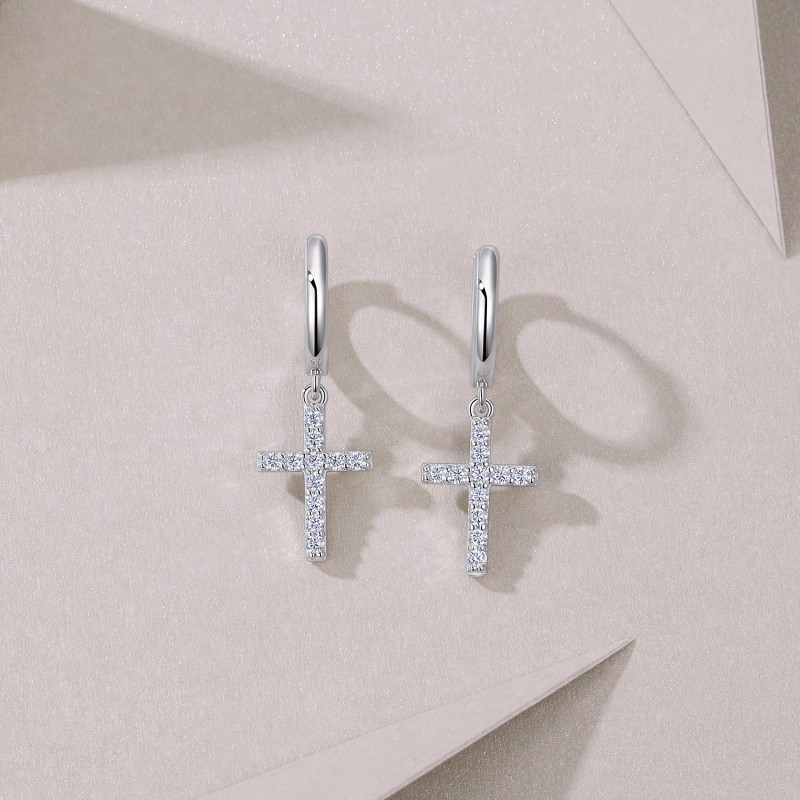 AKICE 2pcs 0.26ct Moissanite Brilliant Cut for Certified Earring S925