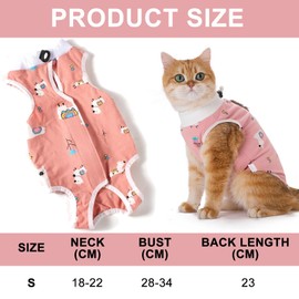 Cat Recovery Suit, cat operation recovery suit, breathable cotton cat post surgery suit, anti licking design, suitable for post surgery recovery, abdominal wounds, and skin diseases