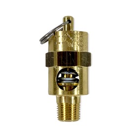 Brass, 1/8" NPT Industrial Soft Seat Safety Pressure Relief Valve, Made In The USA (160 PSI / 139 SCFM)