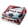 Soccer Blanket Sports Fleece Throw Blanket Super Soft Warm Cozy