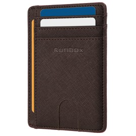 Slim Minimalist Front Pocket RFID Blocking Leather Wallets for Men and Women Gift Box