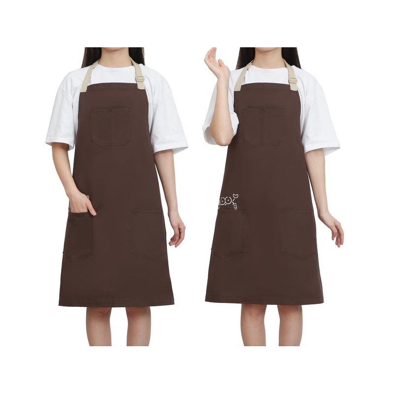 Pincy Soft Cotton Apron - Unisex Adjustable Bib Apron, Art