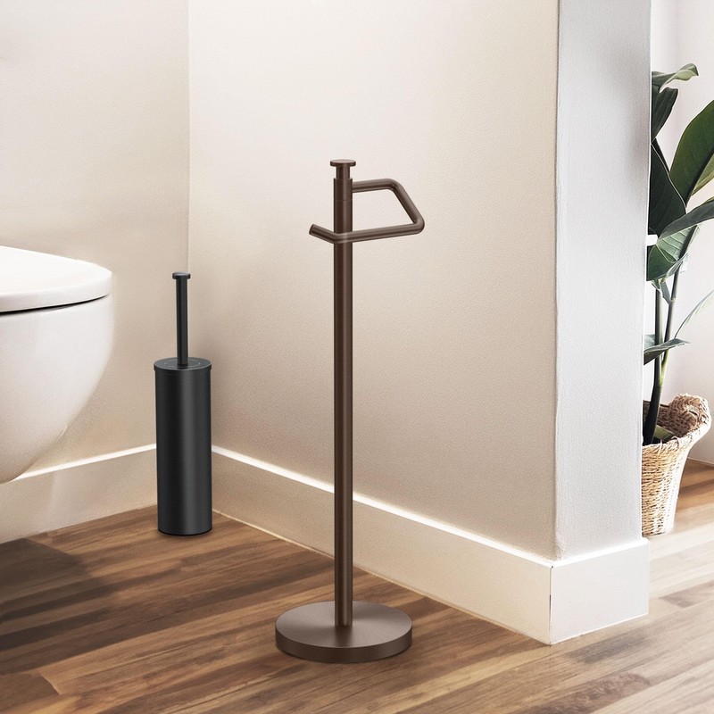 Gatco 1435C Freestanding Toilet Paper Holder, 23.68” H, Chrome |
