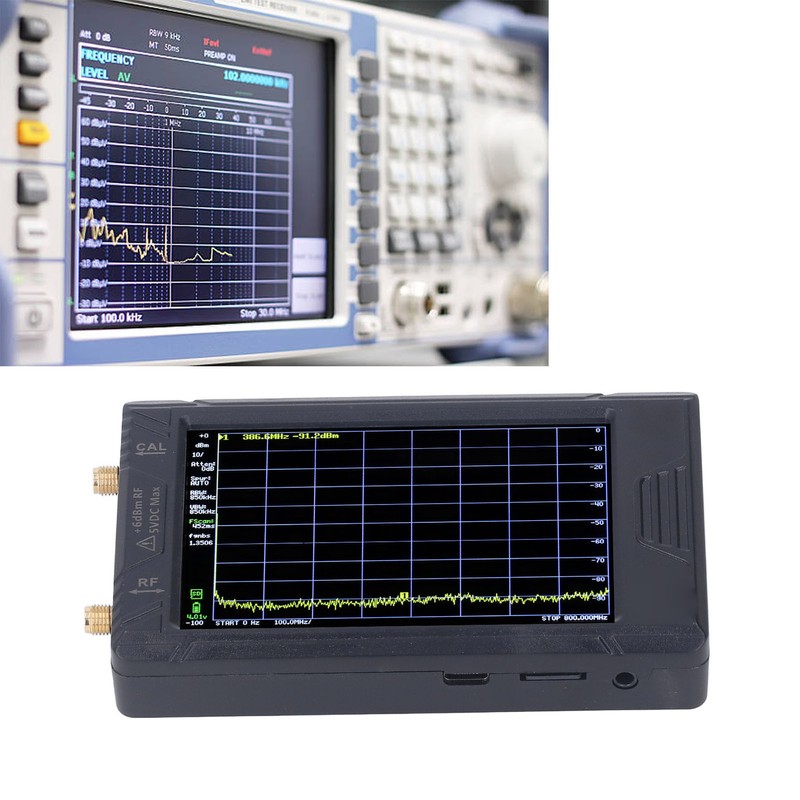 Spectrum Frequency Analyzer Resolution Switchable 100KHZ to 5.3GHZ 4in Screen