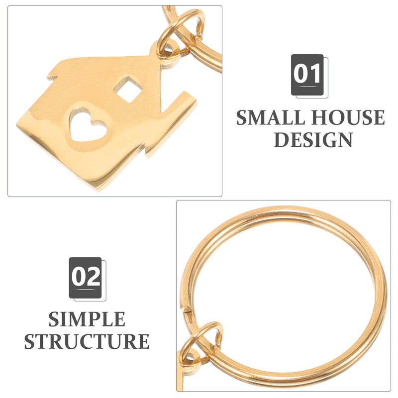 LIFKOME First Home Silver Stainless Steel Keyring Handbag Key Chain