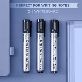 maxtek Whiteboard Pens Markers All Black Dry Erase Pens for Office, School, Home, 12pcs Pack Bullet Tip Dry Wipe Pens