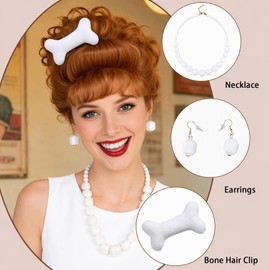 ANOGOL Orange Curly Wig for Women Orange Housewife Cosplay Wigs with Bun