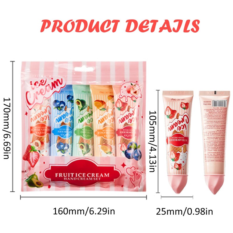 10 Pack Hand Cream Set, Natural Fruit Scent, Travel Size,