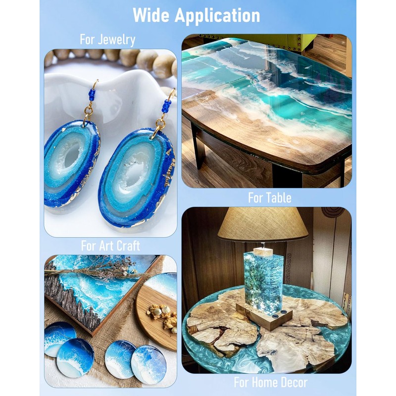 Smallbudi 2 Gallon Epoxy Resin Kit with 36 Colors Mica