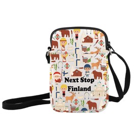 JXGZSO Finnish Trip Gift Next Stop Finland Makeup Bag Finland Travel Cosmetic Bag Finland Souvenir Gift Finland Country Pouch, Next Stop Finland Crossbody