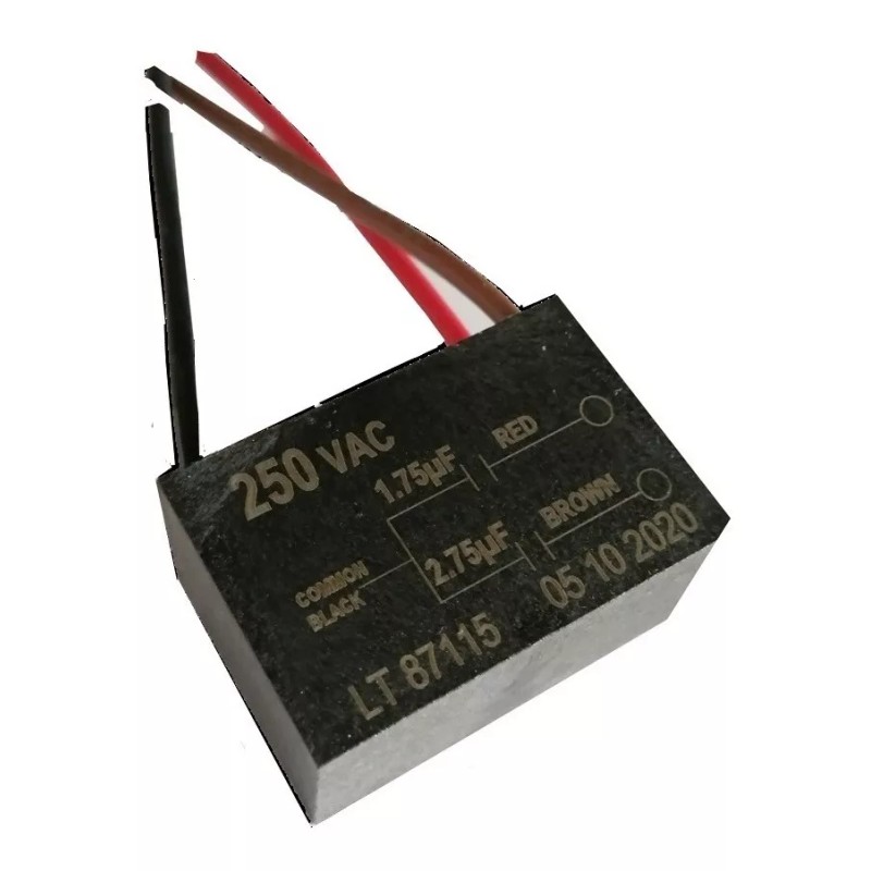 Razan 2 Capacitores Doble 1.75uf-2.75uf Para Ventilador De Techo.