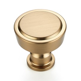 Ravinte 5 Pack Champagne Bronze Kitchen Cabinet Knobs Single Hole Round Dresser Knobs Cabinet Hardware for Kitchen Dresser Drawers