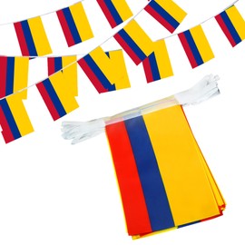 Anley Colombia String Flag Pennant Flags, Patriotic Events 20th of July Colombian Independence Day Decoration Sports Bars - 33 Feet 38 Flags