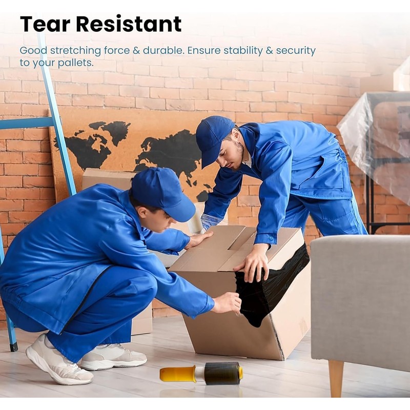 UK SUPPLIES LIMITED 3 Rolls, Black Mini Stretch Shrink Wrap