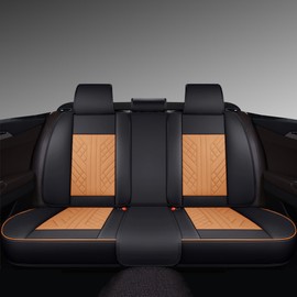 GXT Bench Seat Cover, Premium Faux Leather Bench Seat Covers for Trucks - Universal Fit for Most Sedans SUV Pick-up Truck, Durable for Long Lasting Protection(Black and Orange)