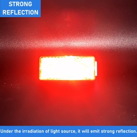 MGMSINYO Reflector 70x30mm Red Self Adhesive Rectangle Safety Waterproof Stick On for Driveway Mailbox Trailer