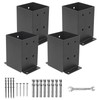 Nrspp 4x4 Post Base 4 Pcs,（Inner Size3.5"x3.5"） Wood Fence Pergola