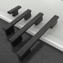 Amerdeco 10 Pack Matte Black Cabinet Pulls 4 Inch(102MM) Hole Centers Kitchen Cabinet Handles Hardware Kitchen Handles for Cabinets Cupboard Handles Drawer Pulls