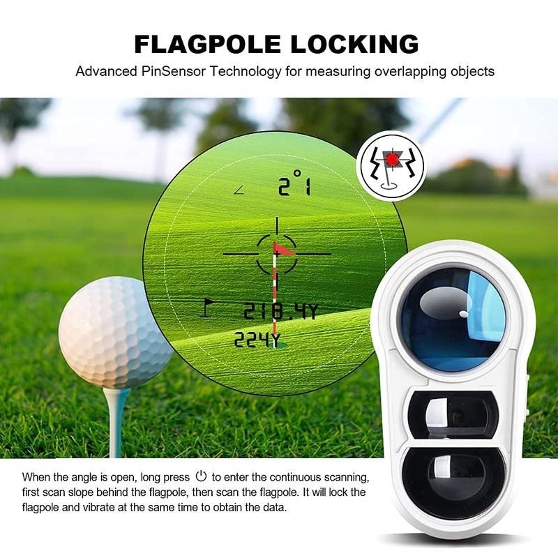 Laser Golf Rangefinder with Slope, Flag Lock Vibration, Rechargeable Range