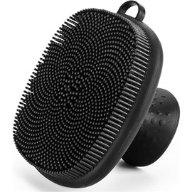 Face Scrubber, SANLESS Premium Silicone Face Scrubber Handheld Facial Cleansing Brush Skin Care Tools Body Scrubber Waterproof Face Brushes for Men Women Exfoliating, Black