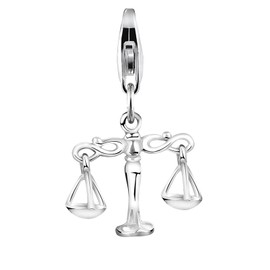 Nenalina Libra 713209-000 Carabiner Charm Pendant for Charm Bracelet 925 Sterling Silver, Sterling Silver, No Gemstone