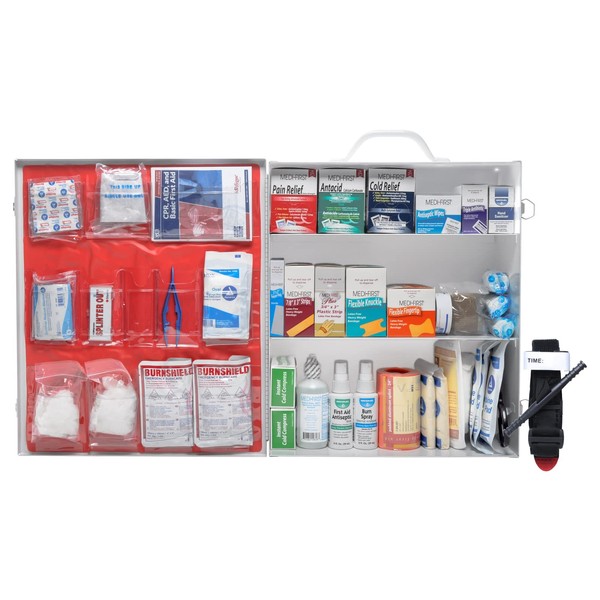 OSHA First Aid Kit Class B Fill 3 Shelf Metal Kit Meets New ANSI/OSHA Standard 2021