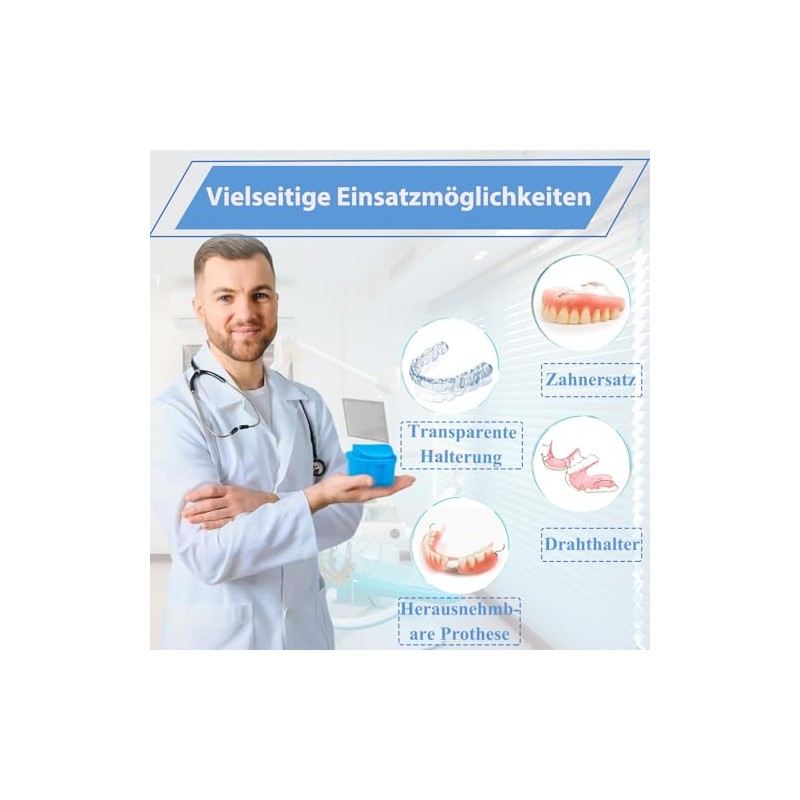 Denture Box Cleaning Set with Denture Brush, Denture Box Prosthesis