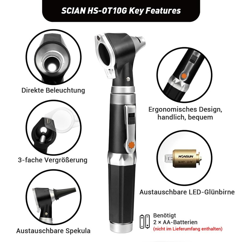 SCIAN Otoscope with Light, Ear Infection Detector and Pocket Ear