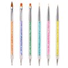 iminoo 6PCS Nail Art Brushes,Double Ended Nail Liner Brush Dotting