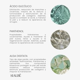Serum del Mar - Suero Facial Ácido Glicólico 10 con Ácido Hialurónico, Vitamina B5 y Extractos Naturales  Exfoliante Antiarrugas, Reduce Manchas y... 