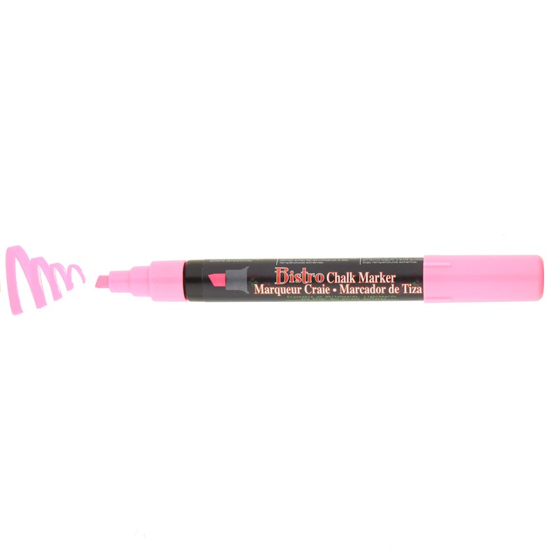 Uchida Chisel Tip Bistro Chalk Marker Art Supplies, Fluorescent Pink