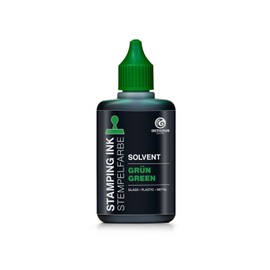 50 ml Solvent Stamp Ink, Green, Waterproof, Solvent-Based for Non-Absorbent and Nonporous Surfaces, Glazed