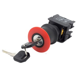 Alpinetech EKS22 Red 22mm 1NC 1NO Emergency Stop Push Button Switch Estop EPO Mushroom Switch Key Reset