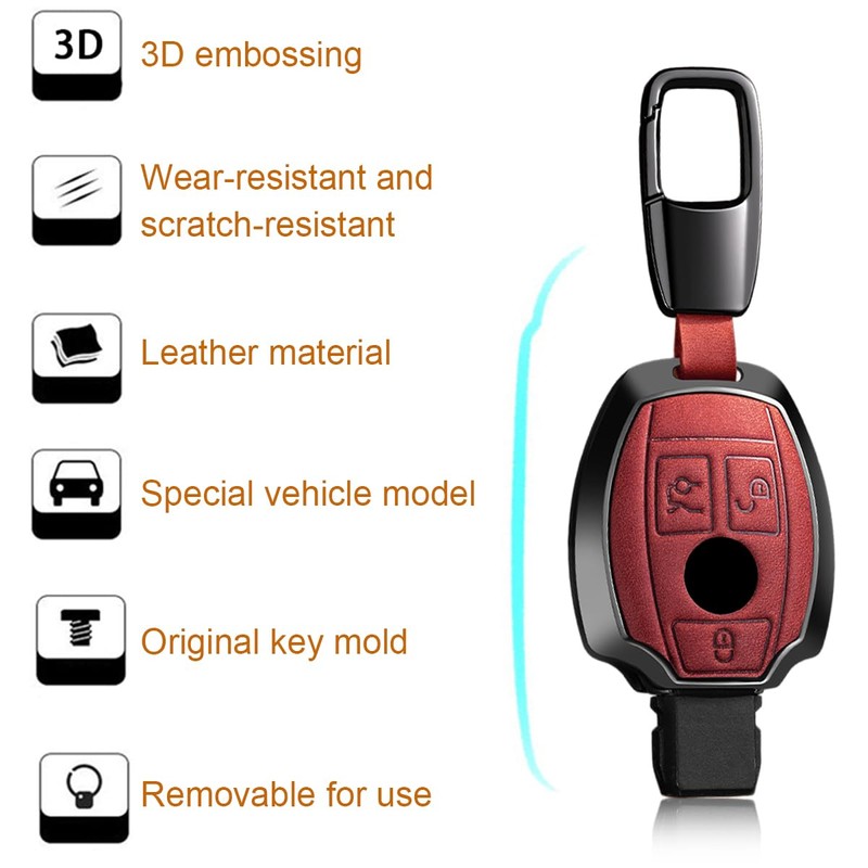 Car Key Cover Leather, Fit for A B C E