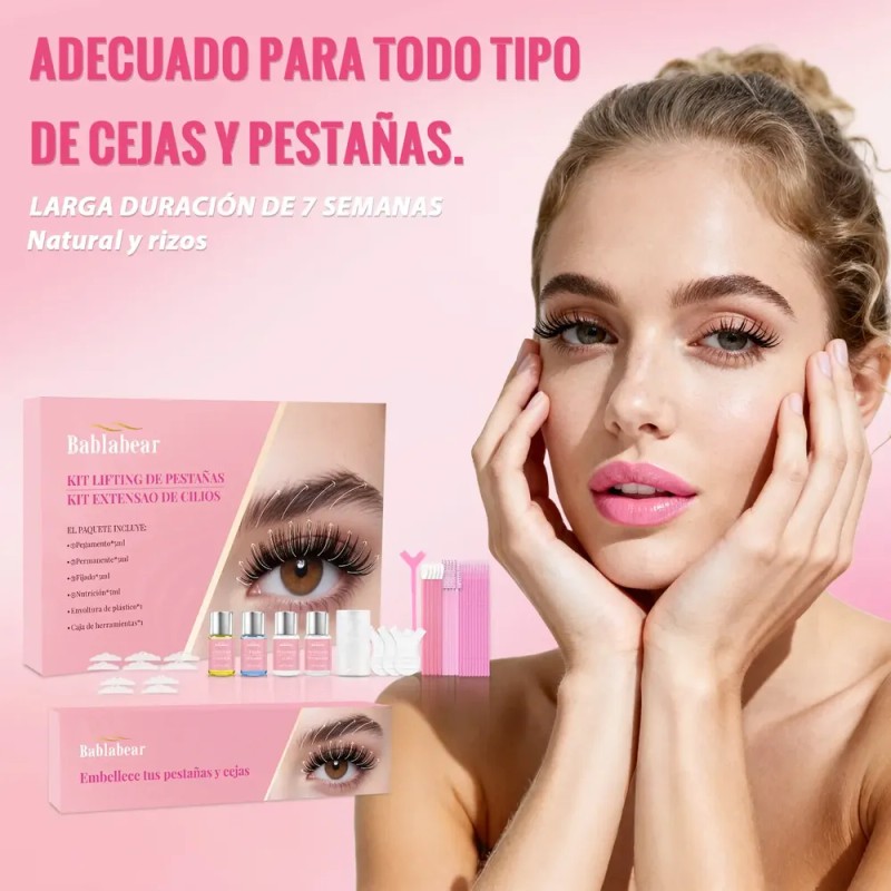 Kit De Pestañas Y Cejas Planchado Diseño Profesional Rizado