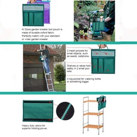 Garden Carts Tool Storage Bag Kneeler Tool Bag Foldable Garden Kneeler Seat Heavy Duty Garden Tool Organizer Garden Tool Holder Pouch Gardening Gifts (Green)
