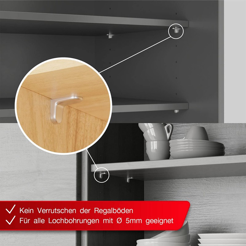 LouMaxx Angle Shelf Support with Double Pins, Set of 50