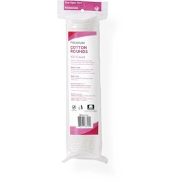 Simply Soft - Redondas de algodón de alta calidad, 100% algodón puro, almohadillas de algodón absorbente, 100 unidades (paquete de 6)