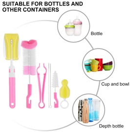 FANSEZQ Babyflaschen-Reinigungsbürste, Schwammschnullerbürste, zur Reinigung von Schnullern, Strohhalmen, Wasserflaschen, Babyflaschen, 7-teiliges Set