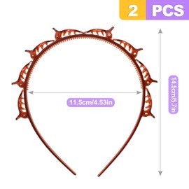 ZeriLion 2 Pack Double Layer Headband with Mini Clips Hair Styling Tool for Women Twist Braid Hair Band with 8 Attached Hairpins Easy DIY Hairstyle Accessories Black and Brown