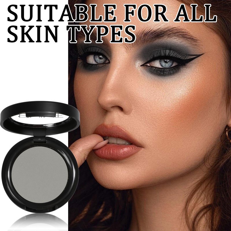 Matte Grey Single Eyeshadow - Pressed Fine Powder, Intensely Pigmented