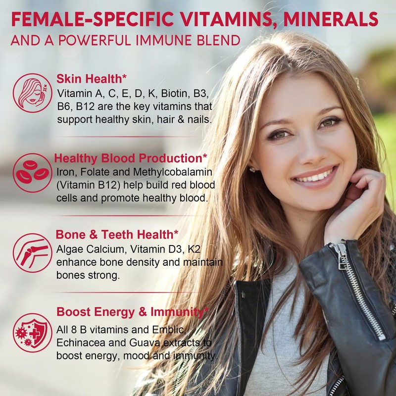 Nextdia Vegan Omega-3 1000mg + Turmeric, Methylated Multivitamin for Women