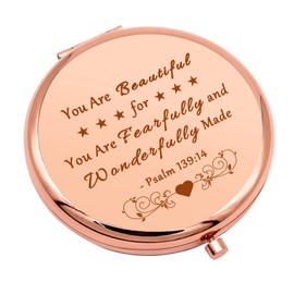 Christian Gifts for Women Inspirational Gift Compact Makeup Mirror for Girls Daughter Religious Gifts Bible Verse Baptism Gifts Folding Makeup Mirror for Wife Mom Sister Christmas Birthday Gifts