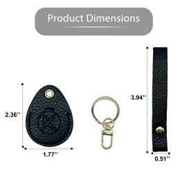 KARENSKEYS Leather Key Fob, Access Card Key Fob, RFID Protection, NFC Key Fob Holder, Case Key Fob for Broken Keys, black