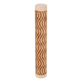 HARFINGTON Wood Clay Roller 4" Curved Lines Pattern Rolling Pins Wood Rollers Pottery Tools Wood Grain Texture Rollers for Clay Baking Dough Playdough DIY