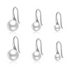 Salanda Pearl Drop Earrings Set,Silver Plated Pearl Dangle Earrings for