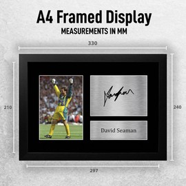 HWC Trading FR A4 David Seaman England Gifts Printed Signed Autograph Picture for Football Fans and Supporters - A4 Framed
