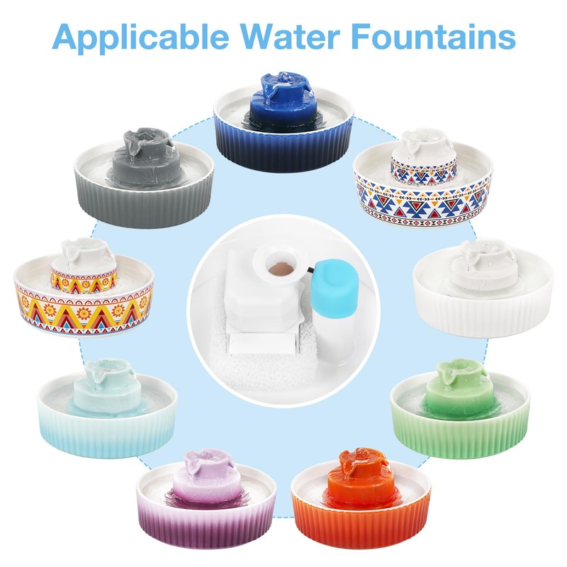 Lawfery Replacement Cat Fountain Filters for Ceramic Cat Water Fountain,