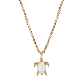 Lit Wall Opal Turtle Necklace for Women 18K Gold Plated Cute Gold Turtle Necklace Sea Turtle Jewelry for Women